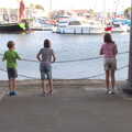 Fred, Sophie and Grace look out into the marina, An Unexpected Birthday, Ipswich, Suffolk - 26th May 2018