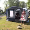 Isobel potters around the pitch, Dower House Camping, West Harling, Norfolk - 27th May 2018