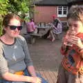 Fred has a lemonade, Dower House Camping, West Harling, Norfolk - 27th May 2018