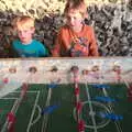 The boys on table football, Dower House Camping, West Harling, Norfolk - 27th May 2018