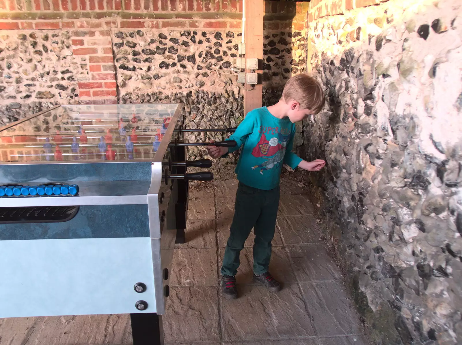 Harry gets distracted by something in the wall, from Dower House Camping, West Harling, Norfolk - 27th May 2018