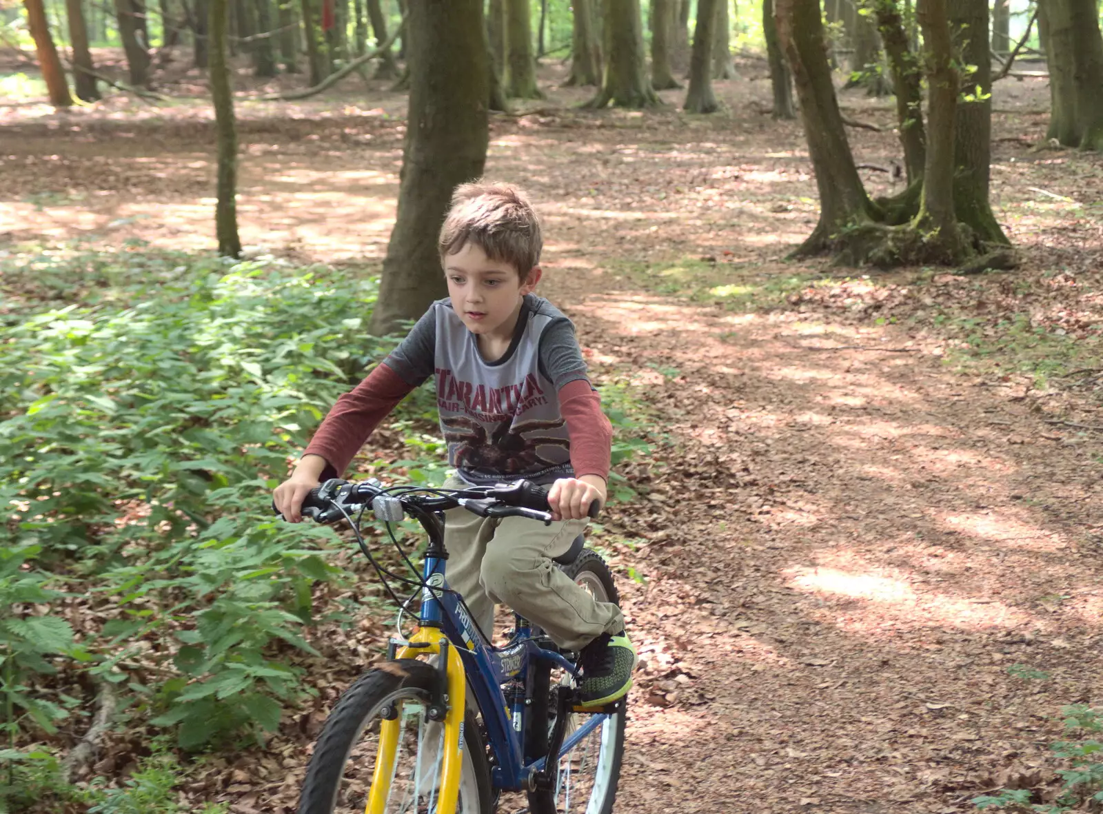 Fred's on his bike, from Dower House Camping, West Harling, Norfolk - 27th May 2018