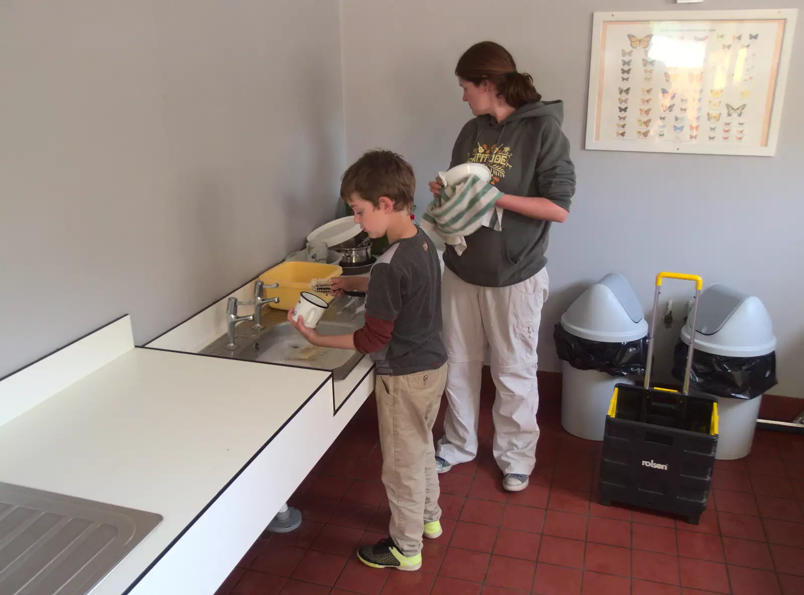 The joys of campsite washing up, from Dower House Camping, West Harling, Norfolk - 27th May 2018