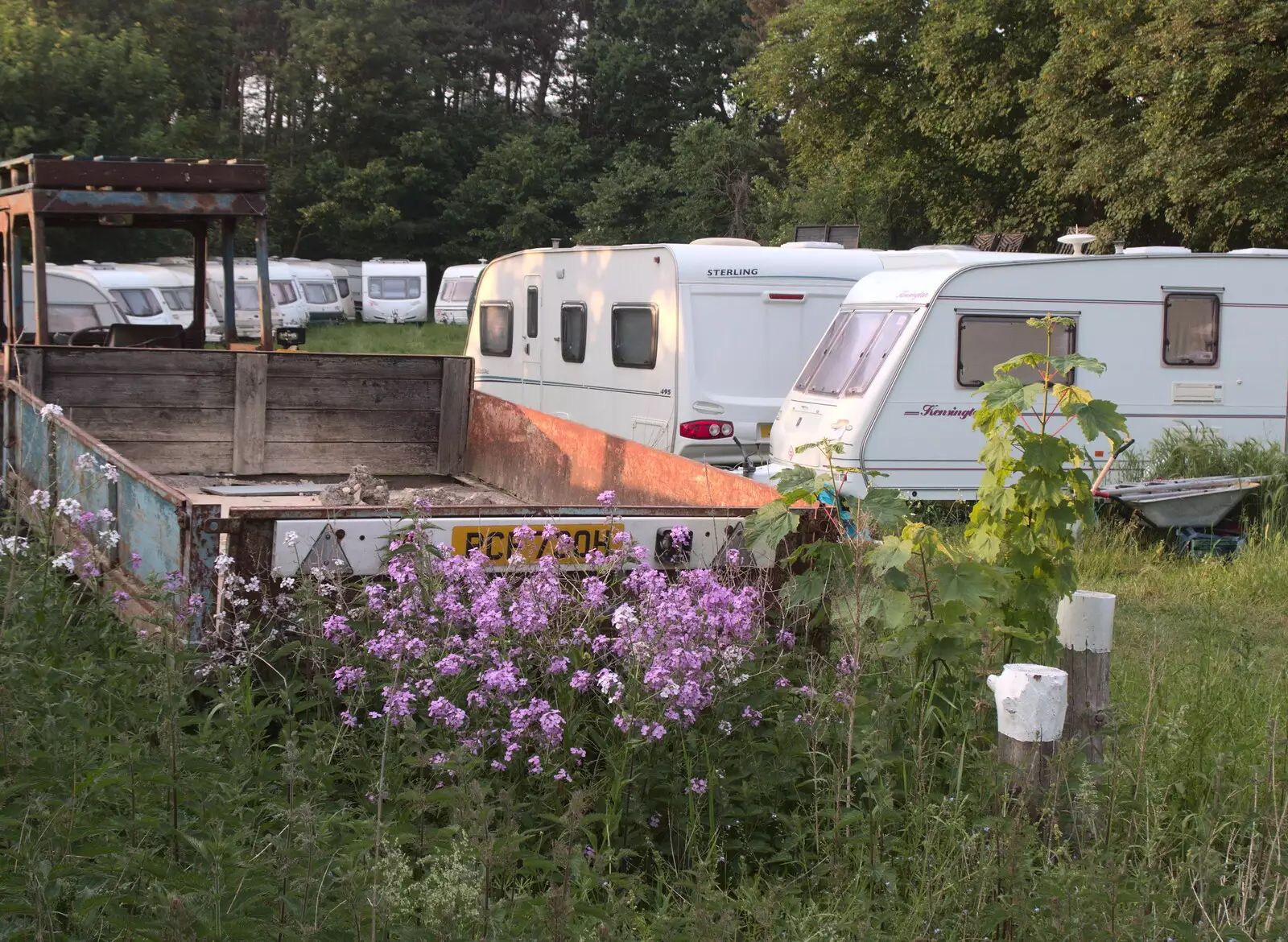 There's a caravan graveyard over the fence, from Dower House Camping, West Harling, Norfolk - 27th May 2018