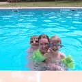 Fred, Isobel and Harry in the campsite pool, Dower House Camping, West Harling, Norfolk - 27th May 2018