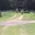 Isobel and Harry on bikes, Dower House Camping, West Harling, Norfolk - 27th May 2018