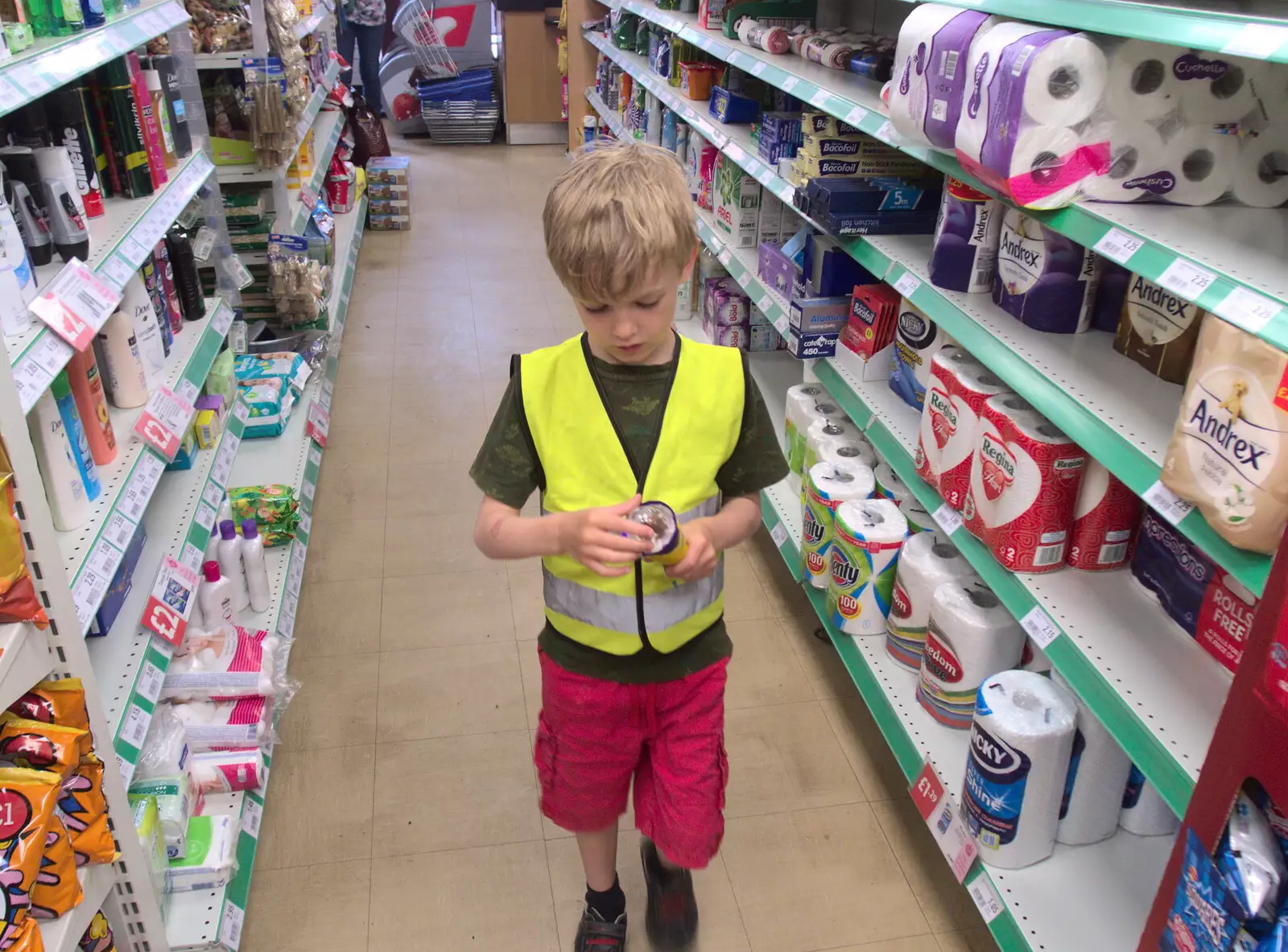 Harry gets an ice cream from the village shop, from Dower House Camping, West Harling, Norfolk - 27th May 2018