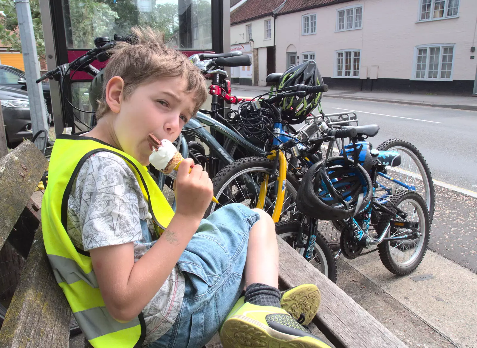 Fred's got an ice cream, from Dower House Camping, West Harling, Norfolk - 27th May 2018