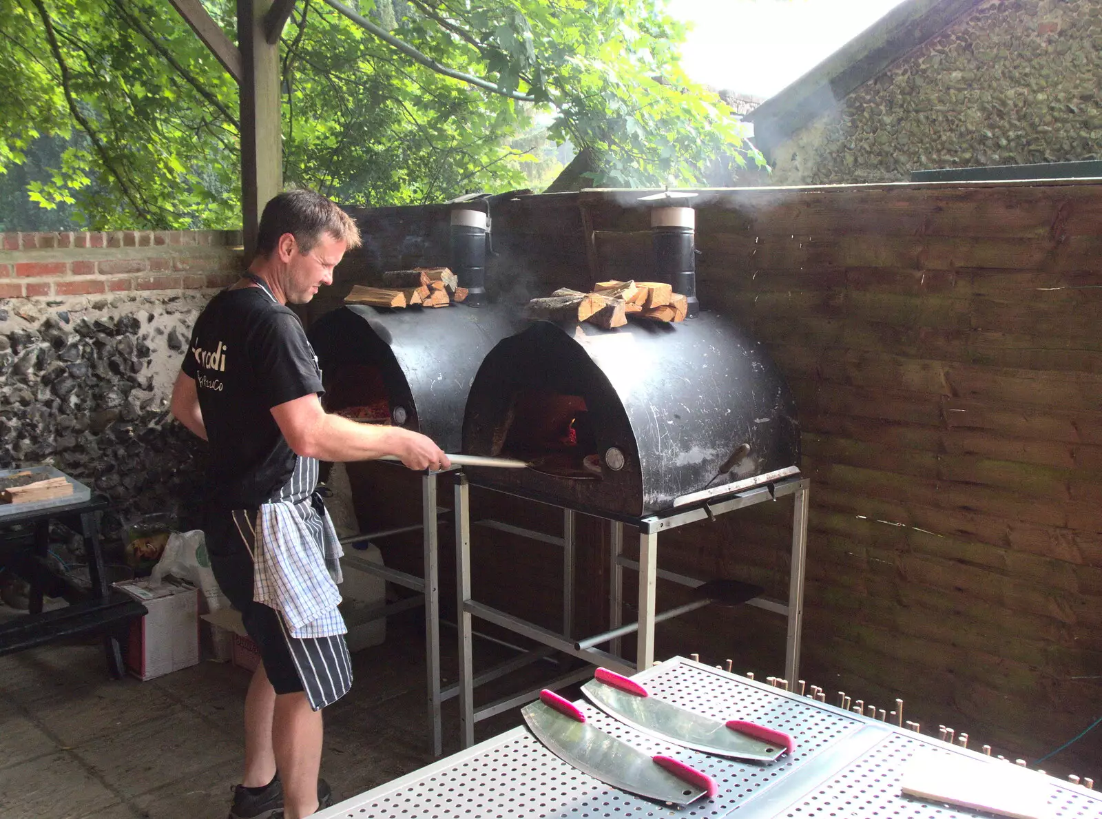 The pizza dudes appear a day late on Tuesday, from Dower House Camping, West Harling, Norfolk - 27th May 2018