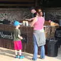 Isobel and Harry wait for pizza, Dower House Camping, West Harling, Norfolk - 27th May 2018