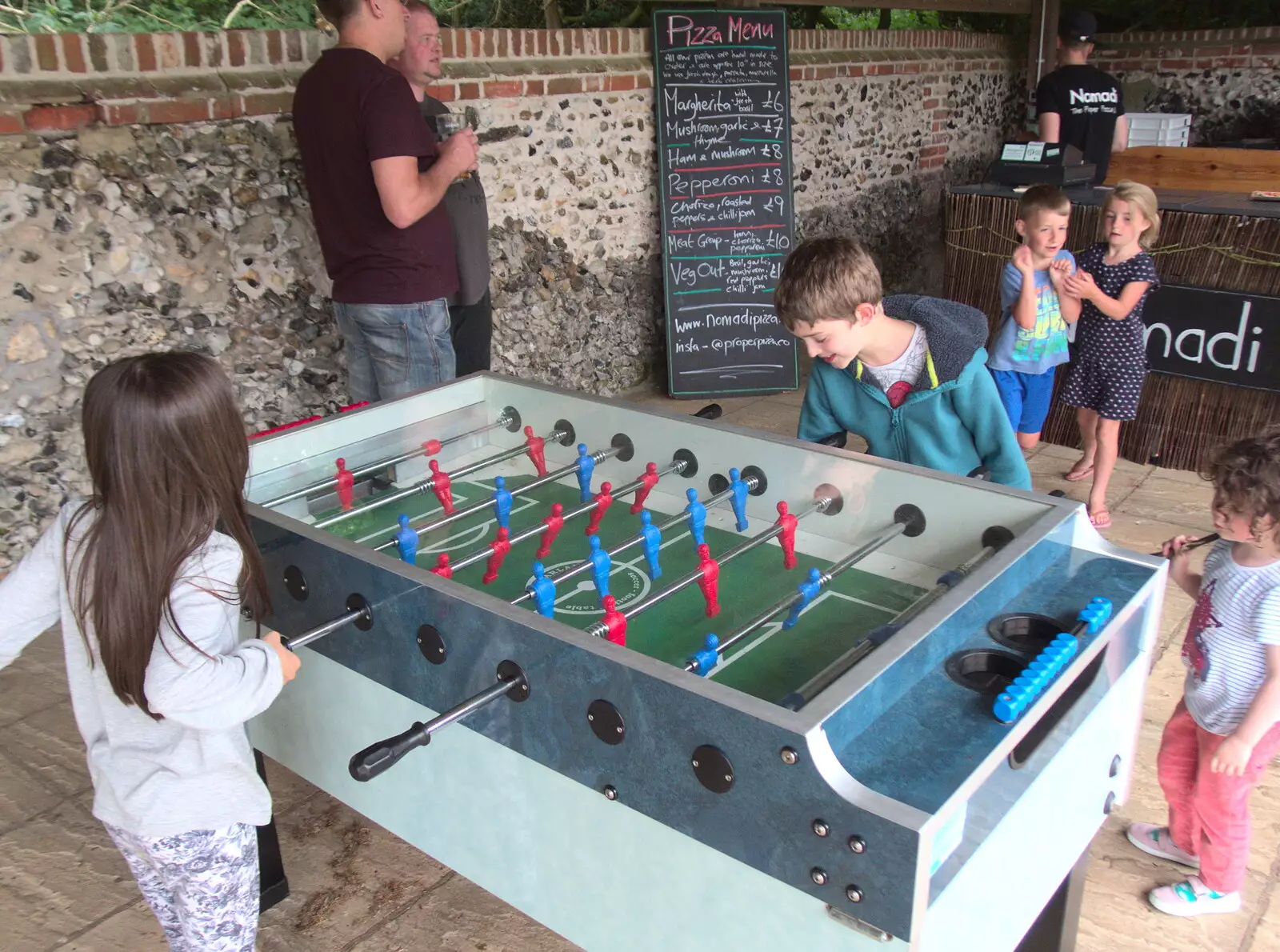 More table-football action, from Dower House Camping, West Harling, Norfolk - 27th May 2018