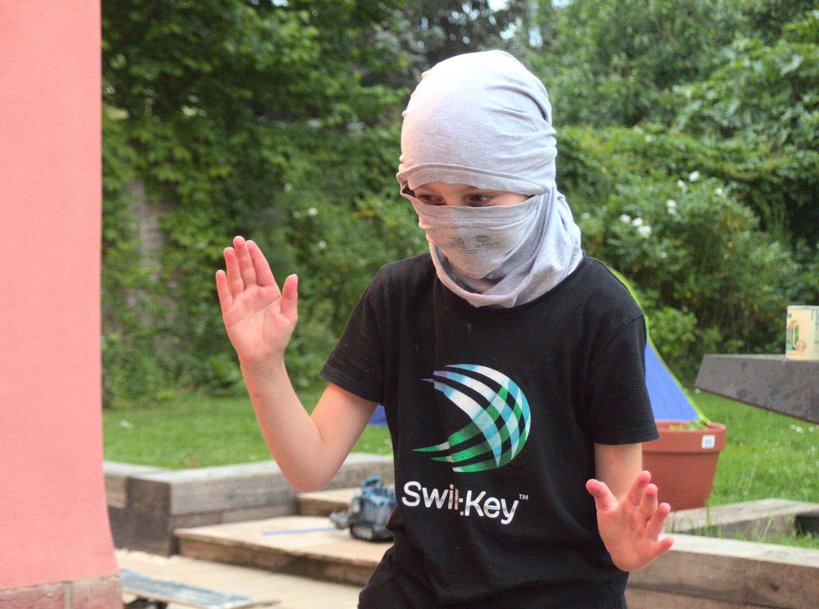 Fred dresses up as a Ninja from The Not-Opening of the Palgrave Playground, Palgrave, Suffolk - 3rd June 2018