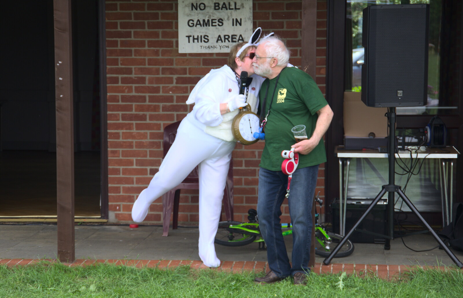 Some dude gets a kiss from The Not-Opening of the Palgrave Playground, Palgrave, Suffolk - 3rd June 2018