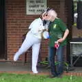 Some dude gets a kiss, The Not-Opening of the Palgrave Playground, Palgrave, Suffolk - 3rd June 2018