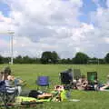 Under the mini turbine, The Not-Opening of the Palgrave Playground, Palgrave, Suffolk - 3rd June 2018