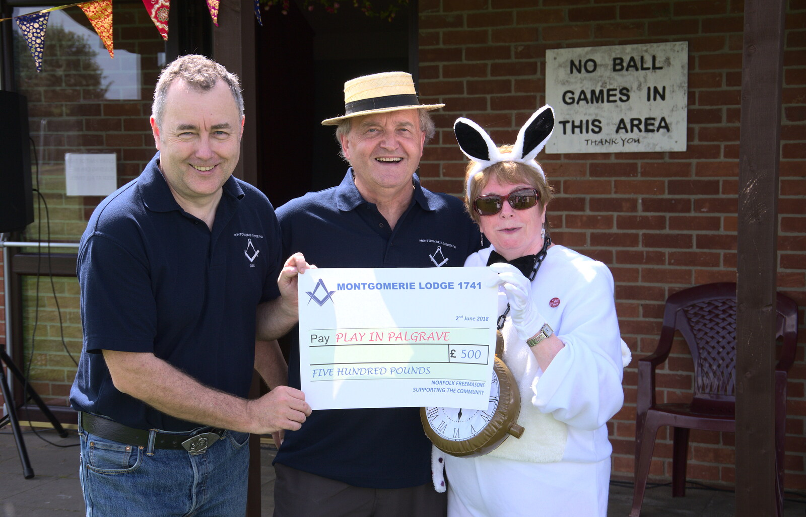 A cheque from the Montgomerie Lodge freemasons from The Not-Opening of the Palgrave Playground, Palgrave, Suffolk - 3rd June 2018