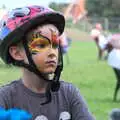 Harry in his bike helmet, The Not-Opening of the Palgrave Playground, Palgrave, Suffolk - 3rd June 2018