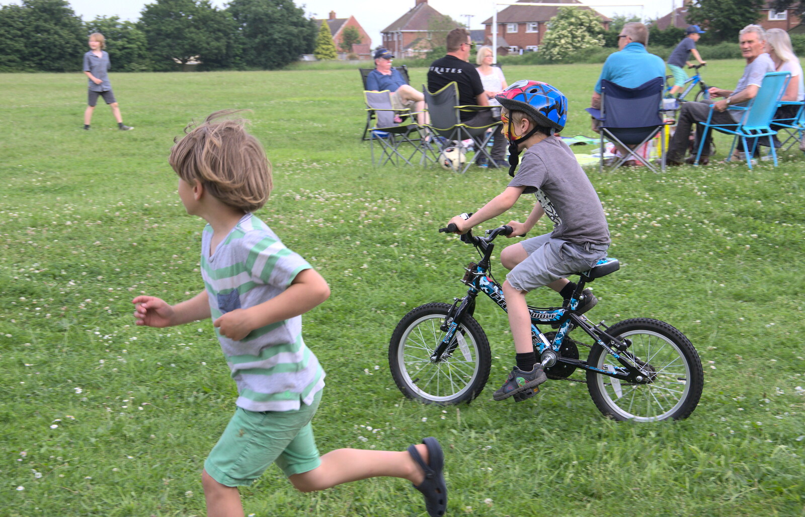 Thomas and Harry hurtle around from The Not-Opening of the Palgrave Playground, Palgrave, Suffolk - 3rd June 2018