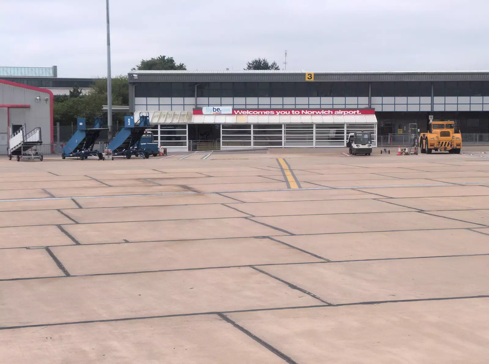 A FlyBe advert on Norwich's terminal, from A Postcard From Asperen, Gelderland, Netherlands - 9th June 2018