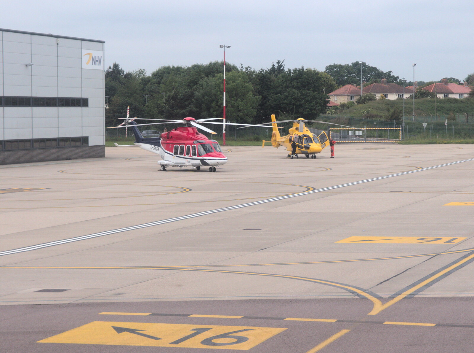 The East Anglian Air Ambulance in on the ground from A Postcard From Asperen, Gelderland, Netherlands - 9th June 2018