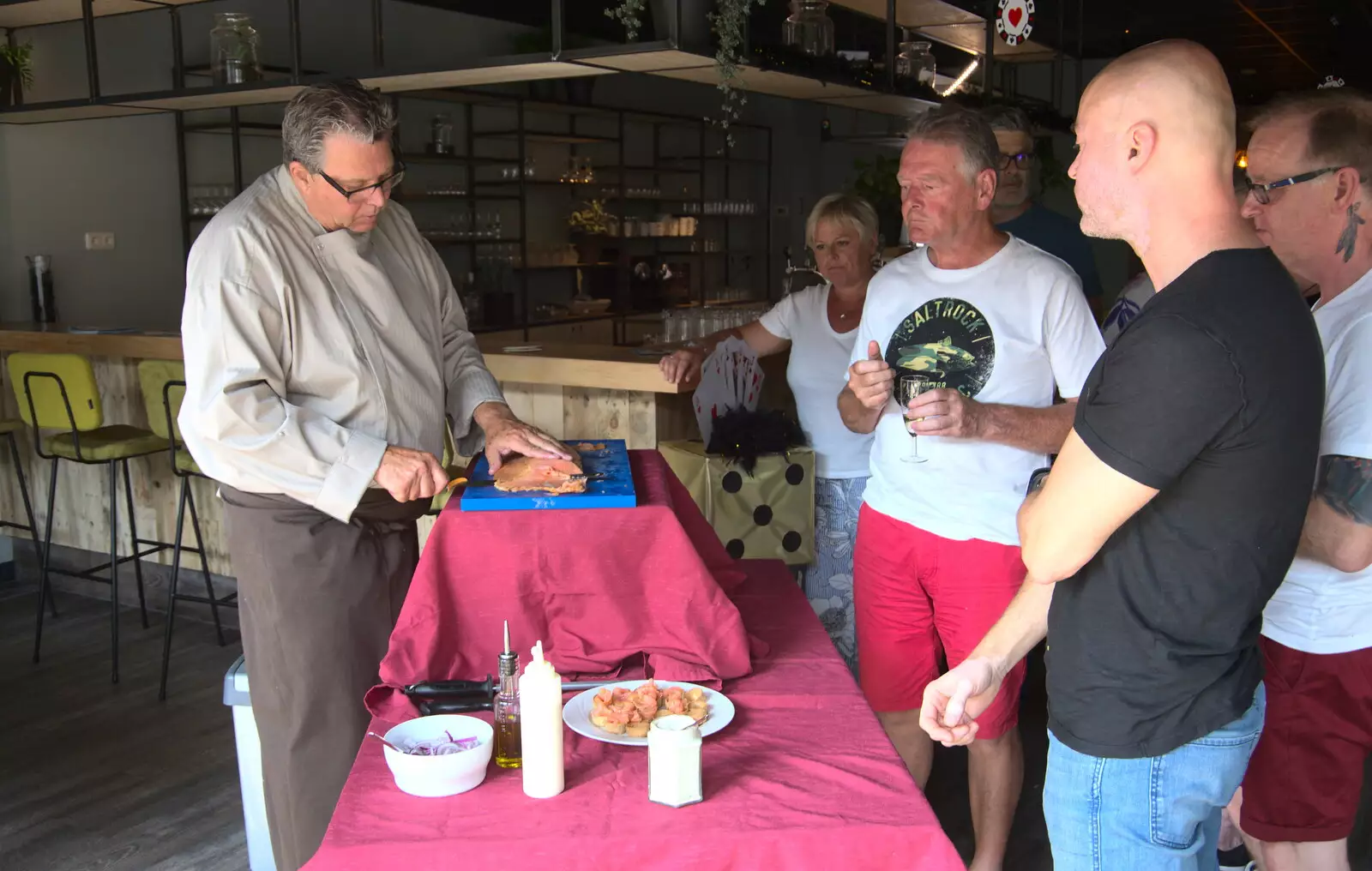 There's a dude in that really knows his salmon, from A Postcard From Asperen, Gelderland, Netherlands - 9th June 2018