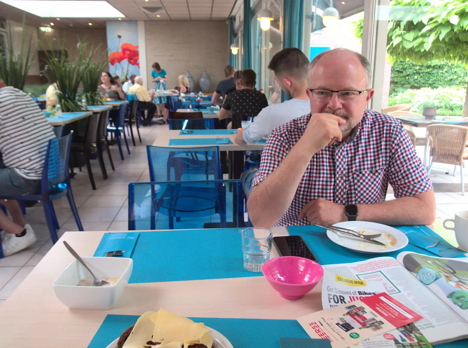 Hamish at breakfast in the hotel, from Martin's James Bond 50th Birthday, Asperen, Gelderland, Netherlands - 9th June 2018