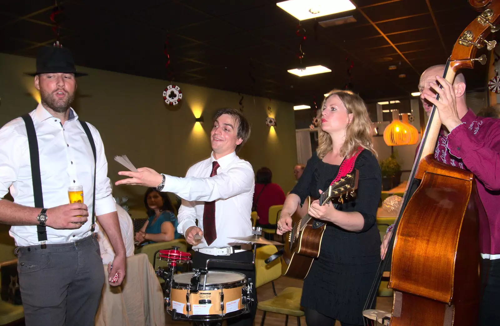 Someone joins in the singing, from Martin's James Bond 50th Birthday, Asperen, Gelderland, Netherlands - 9th June 2018