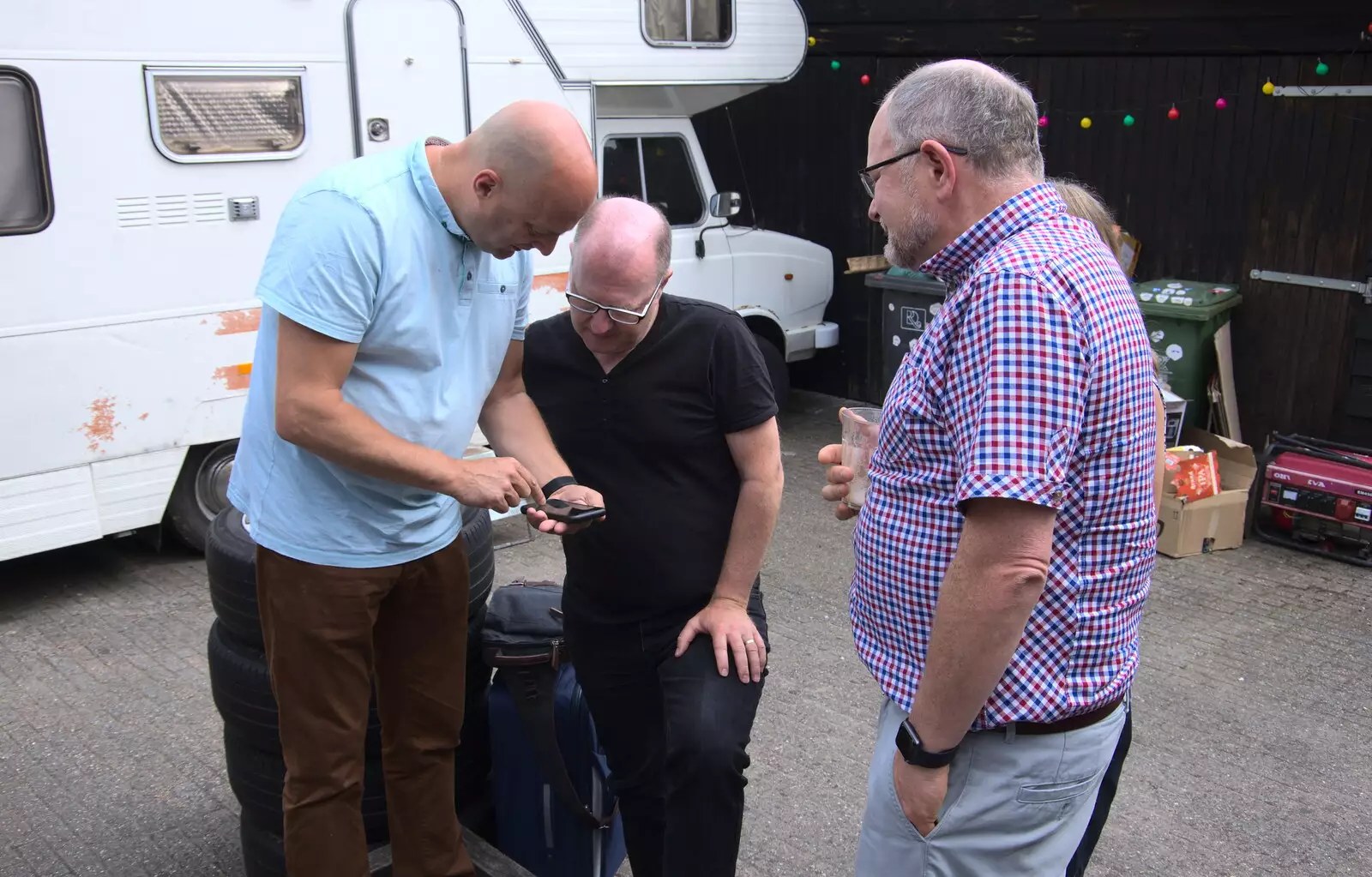 Martin shows something on YouTube, from Martin's James Bond 50th Birthday, Asperen, Gelderland, Netherlands - 9th June 2018