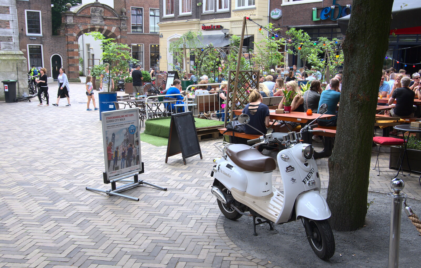 A nice old Lambretta on the corner of Domplein from A Postcard from Utrecht, Nederlands - 10th June 2018