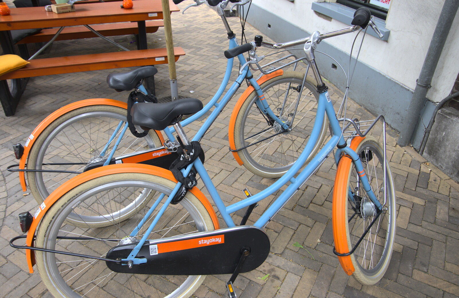 Orange and blue rental bikes from A Postcard from Utrecht, Nederlands - 10th June 2018