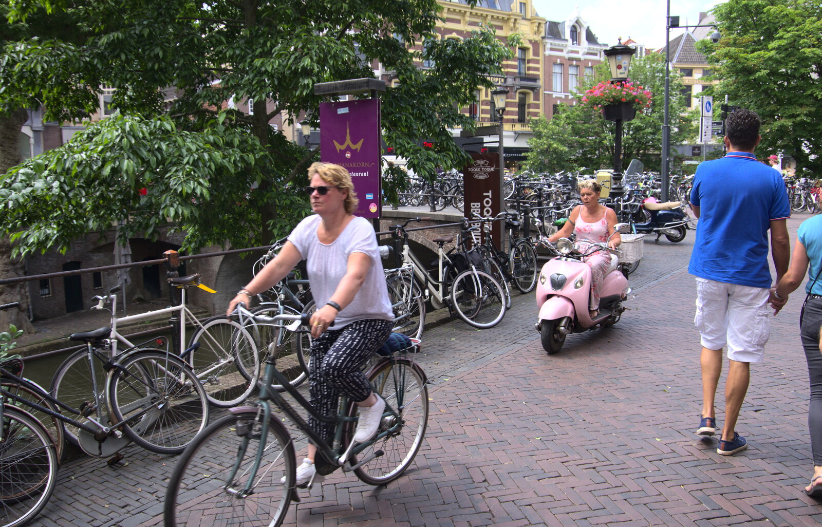 Cycles and mopeds by the Oudegracht from A Postcard from Utrecht, Nederlands - 10th June 2018