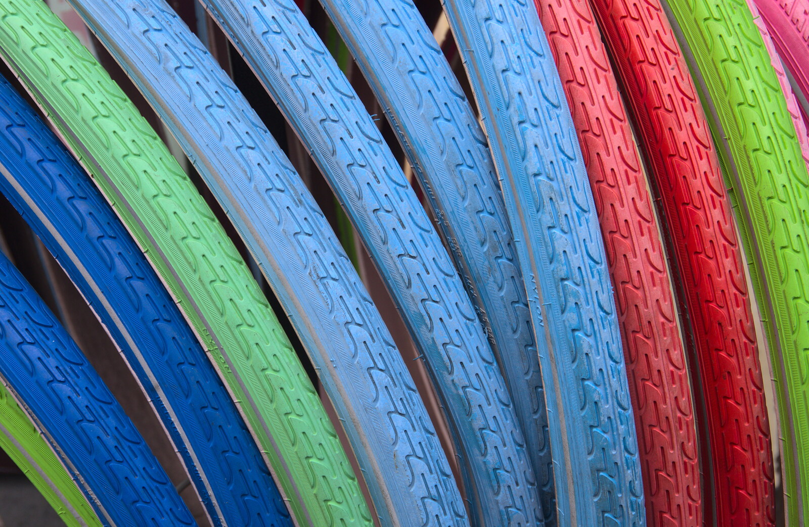 Brightly coloured bike tyres from A Postcard from Utrecht, Nederlands - 10th June 2018