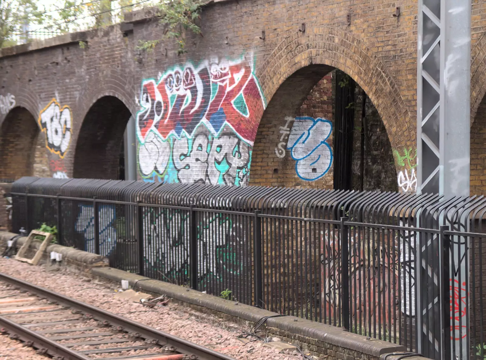 Colourful tags on the railway arches, from SwiftKey's Hundred Million, Paddington, London - 13th June 2018