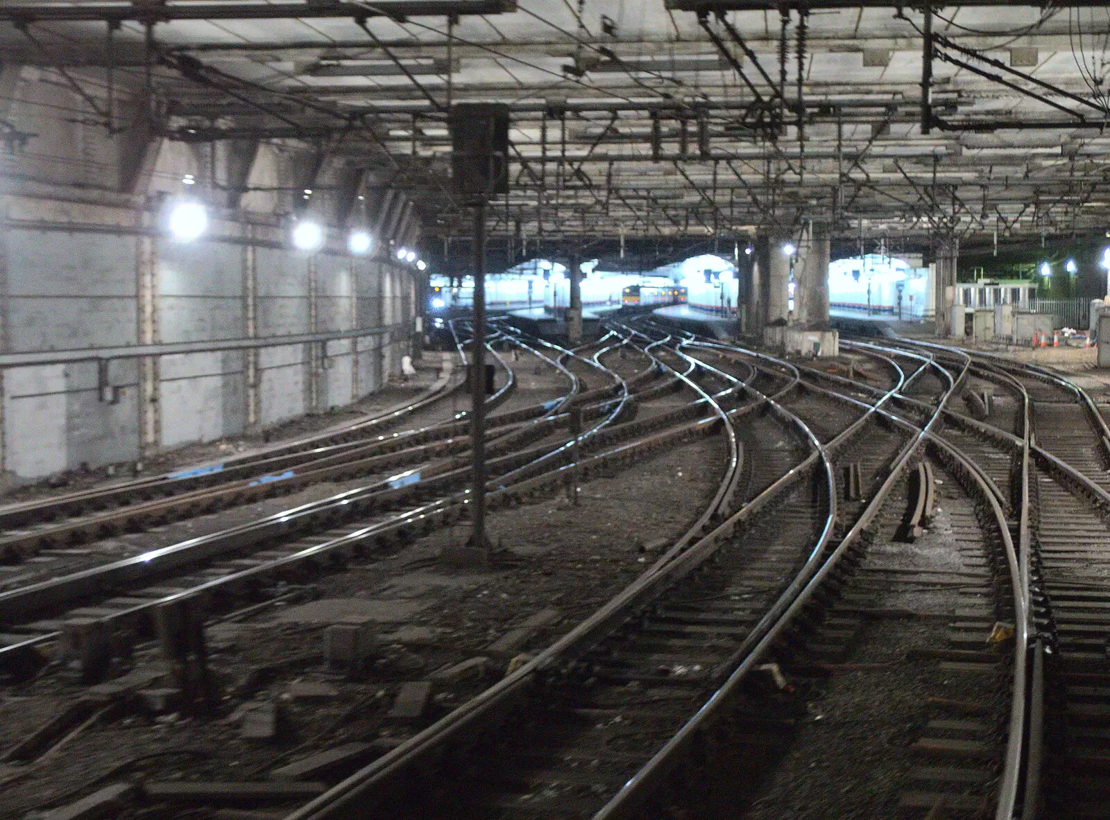 The criss-crossing tracks into Liverpool Street, from SwiftKey's Hundred Million, Paddington, London - 13th June 2018