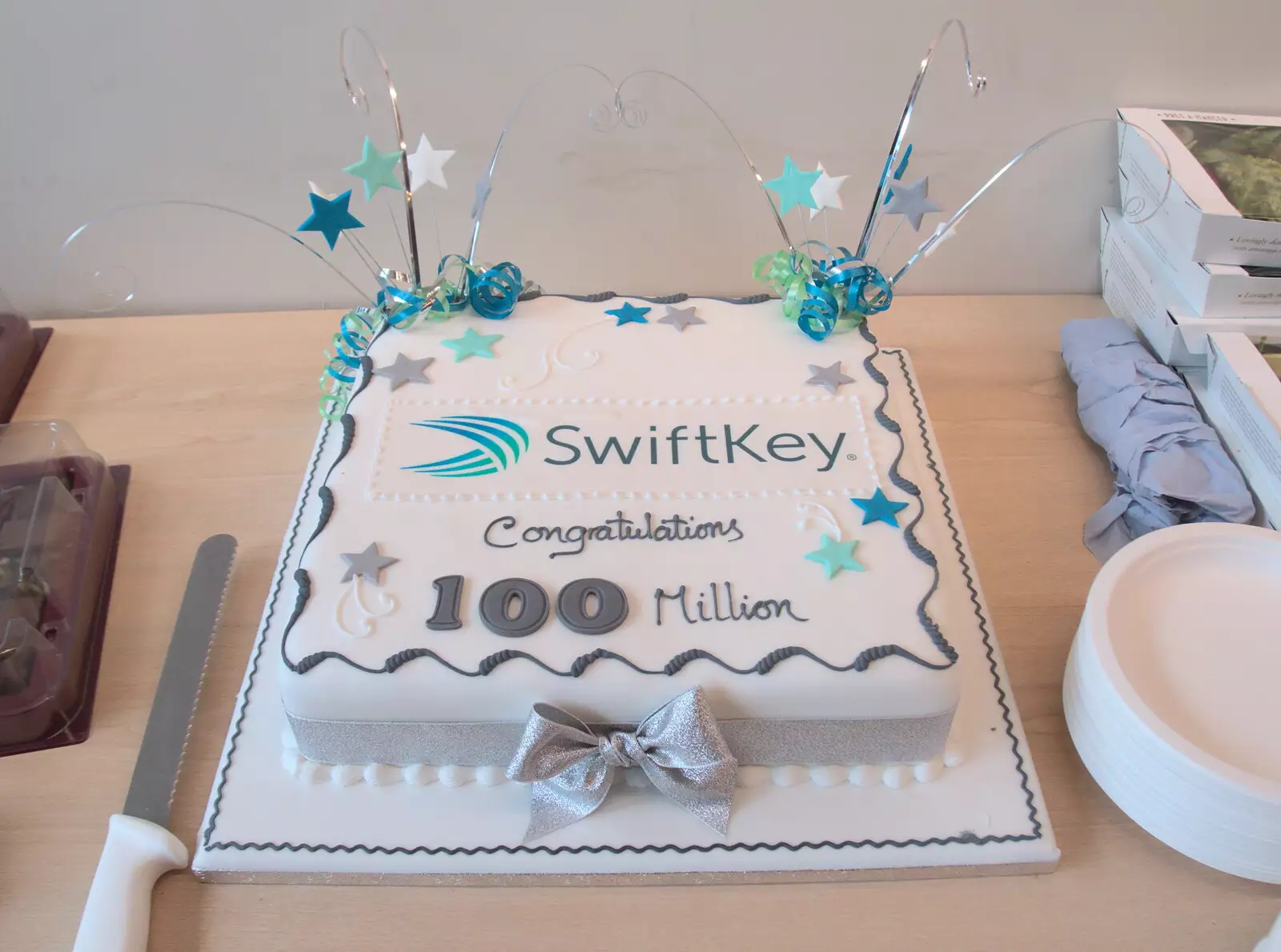 SwiftKey's 100 million cake, from SwiftKey's Hundred Million, Paddington, London - 13th June 2018