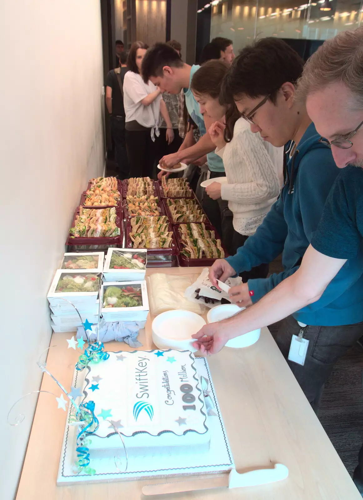 There's cake and a load of Pret sandwiches, from SwiftKey's Hundred Million, Paddington, London - 13th June 2018