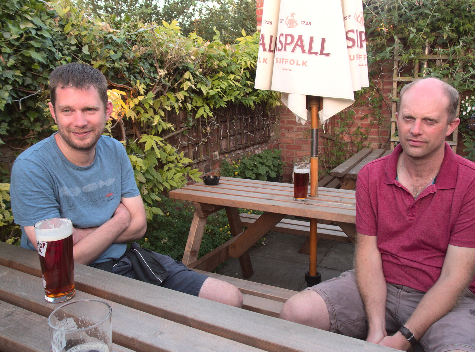 The BSCC at the Woolpack, Debenham, Suffolk - 14th June 2018: The Boy Phil and Paul in the beer garden