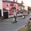 Classic mopeds ride past the Woolpack, The BSCC at the Woolpack, Debenham, Suffolk - 14th June 2018