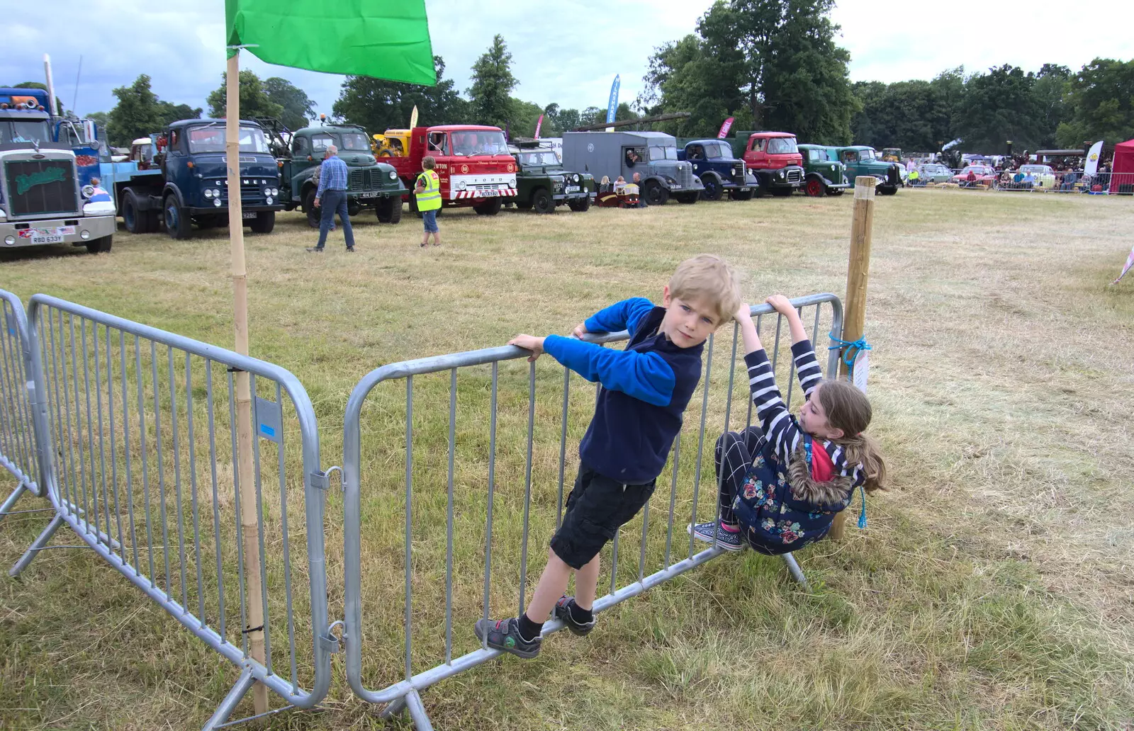 Harry and Amelia hang around the show ring, from The Formerly-Known-As-The-Eye-Show, Palgrave, Suffolk - 17th June 2018