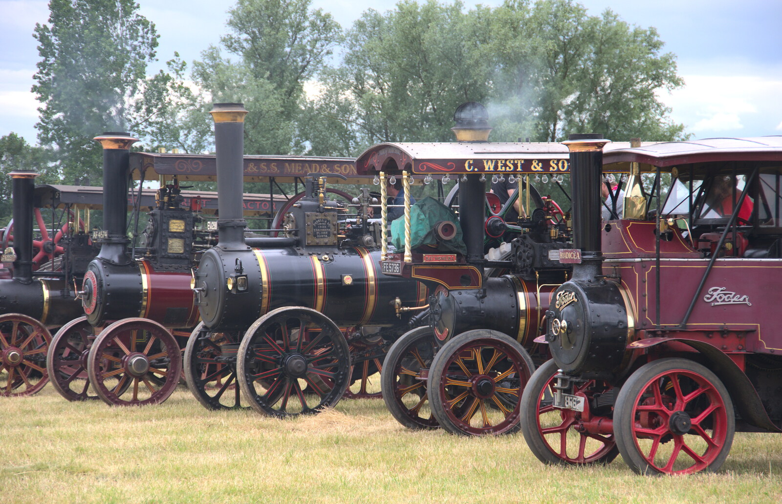 A bunch of smoking traction engines from The Formerly-Known-As-The-Eye-Show, Palgrave, Suffolk - 17th June 2018