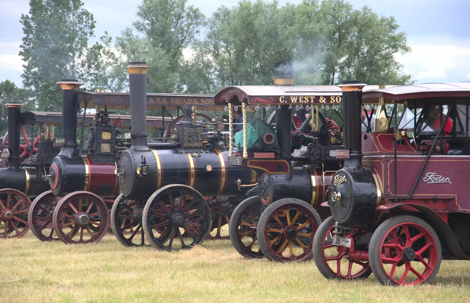 A bunch of smoking traction engines, from The Formerly-Known-As-The-Eye-Show, Palgrave, Suffolk - 17th June 2018