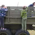 Amelia and Fred climb up on Clive's truck, The Formerly-Known-As-The-Eye-Show, Palgrave, Suffolk - 17th June 2018