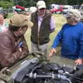 The lads look into an engine bay, The Formerly-Known-As-The-Eye-Show, Palgrave, Suffolk - 17th June 2018