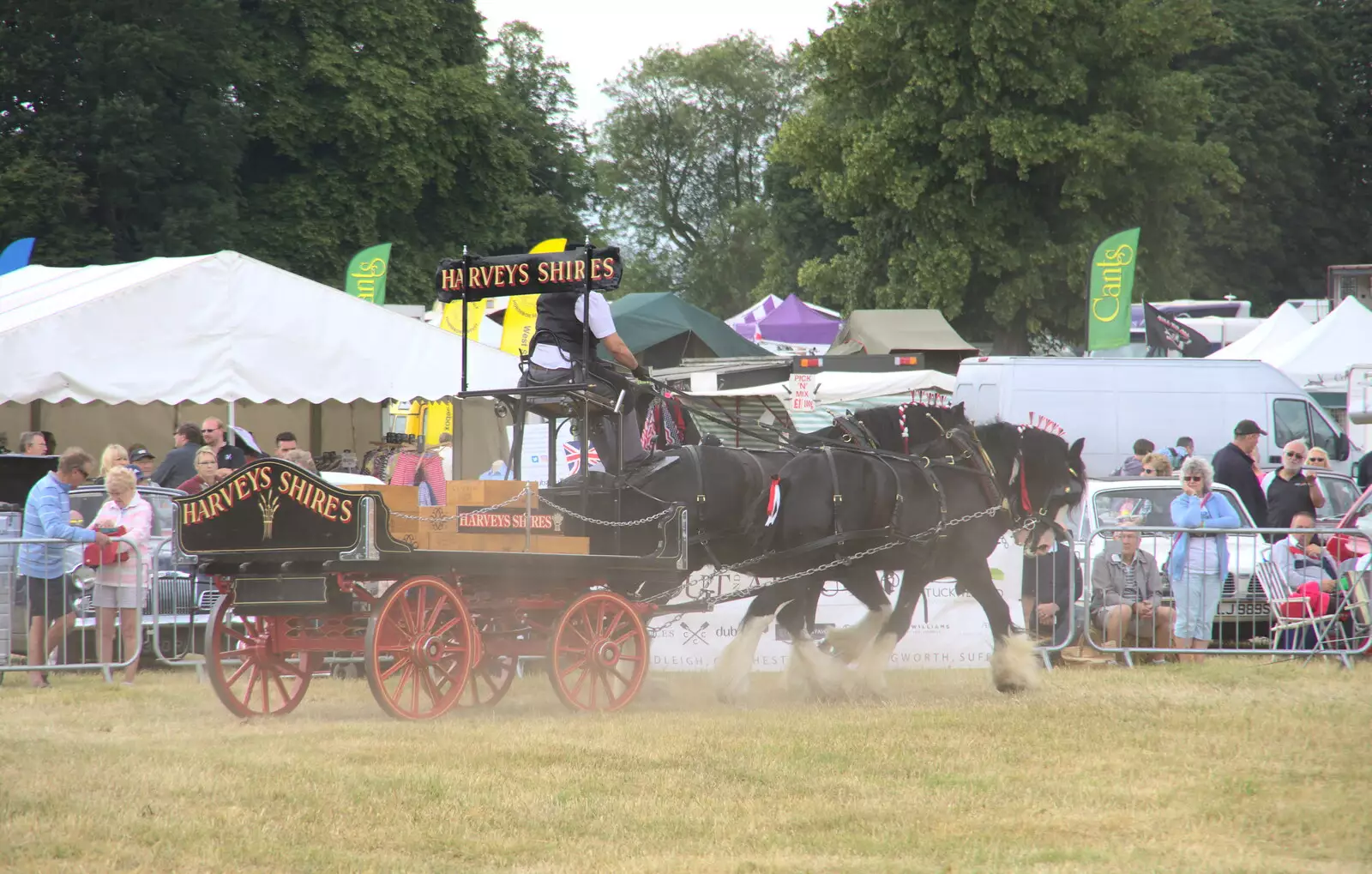 Harvey's Shires kick up some dust, from The Formerly-Known-As-The-Eye-Show, Palgrave, Suffolk - 17th June 2018