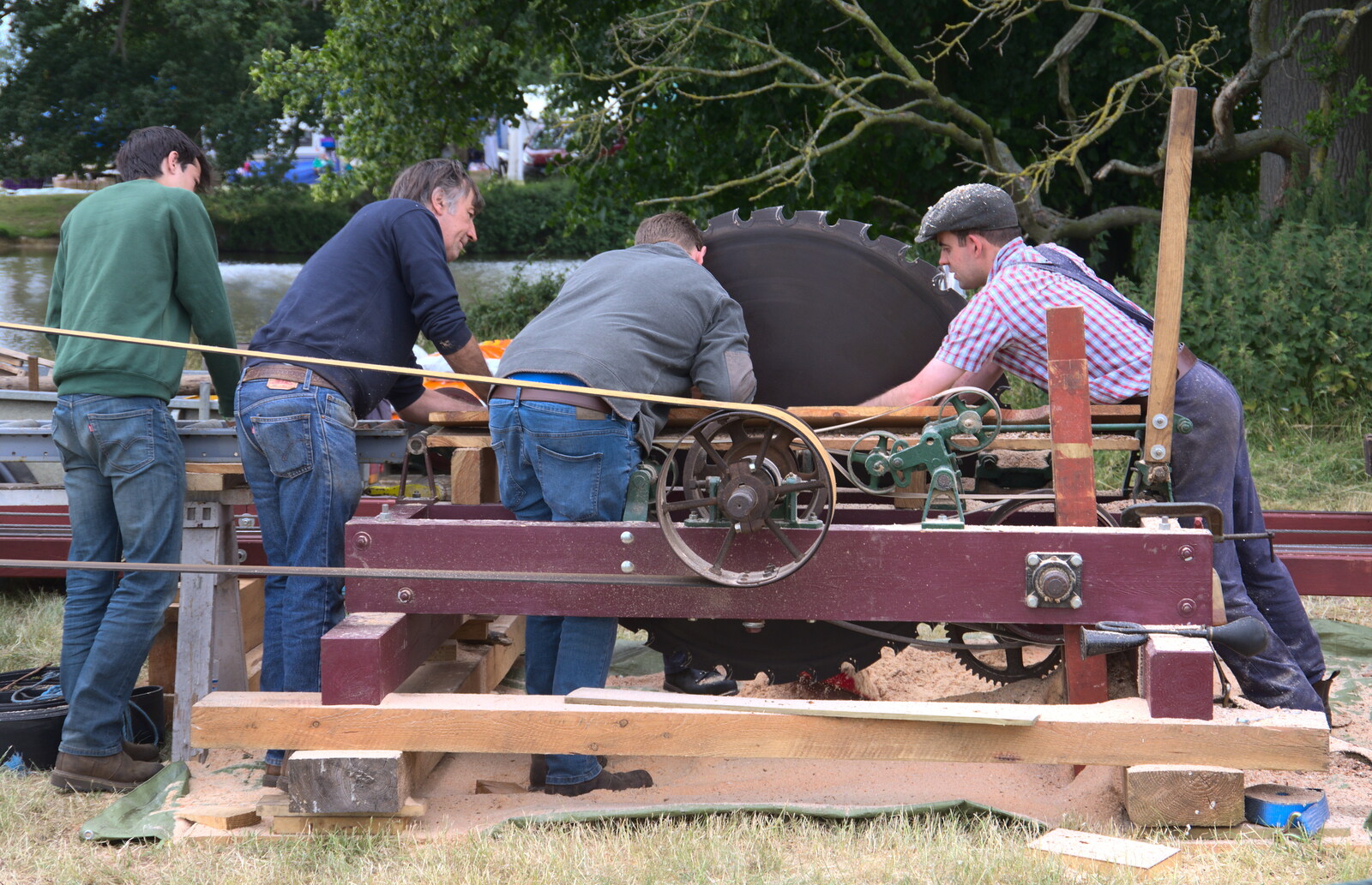 The giant steam-powered saw has paused from The Formerly-Known-As-The-Eye-Show, Palgrave, Suffolk - 17th June 2018