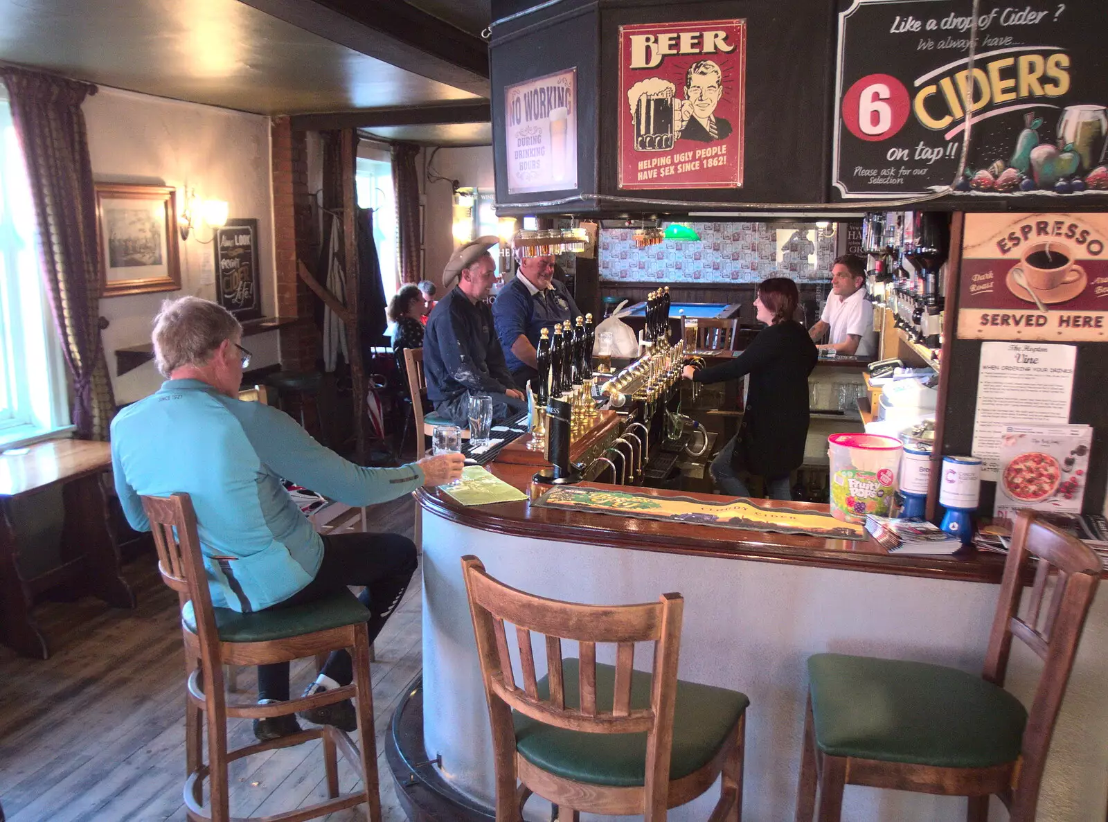 Marticle at the bar in the Hopton Vine, from The BSCC at the Hopton Vine, and Eye Randomness, Suffolk - 23rd June 2018