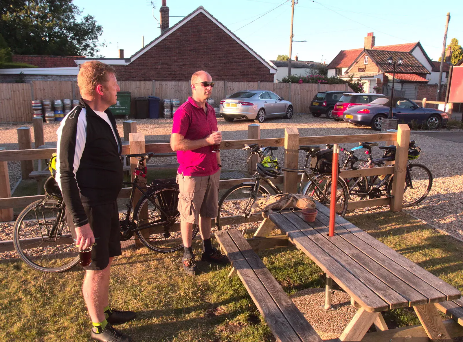 Gaz and Paul in the beer garden, from The BSCC at the Hopton Vine, and Eye Randomness, Suffolk - 23rd June 2018