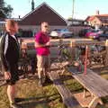 Gaz and Paul in the beer garden, The BSCC at the Hopton Vine, and Eye Randomness, Suffolk - 23rd June 2018