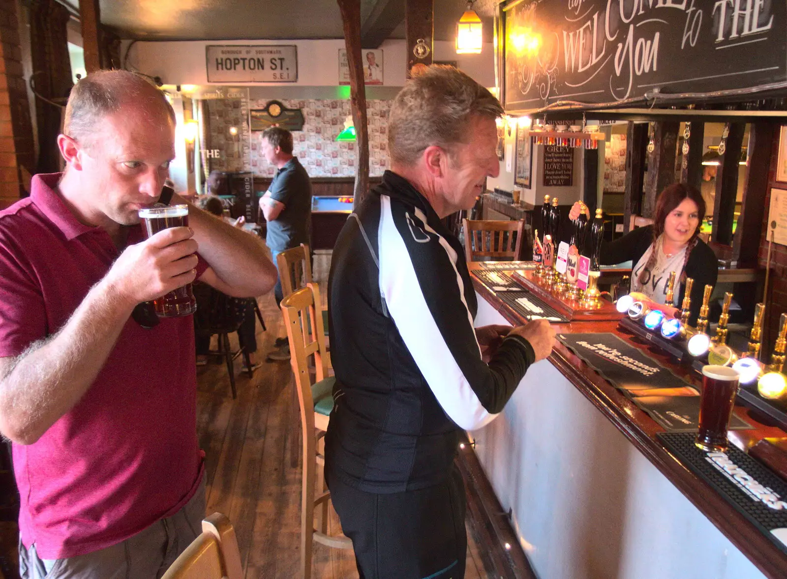 Paul and Gaz at the bar, from The BSCC at the Hopton Vine, and Eye Randomness, Suffolk - 23rd June 2018