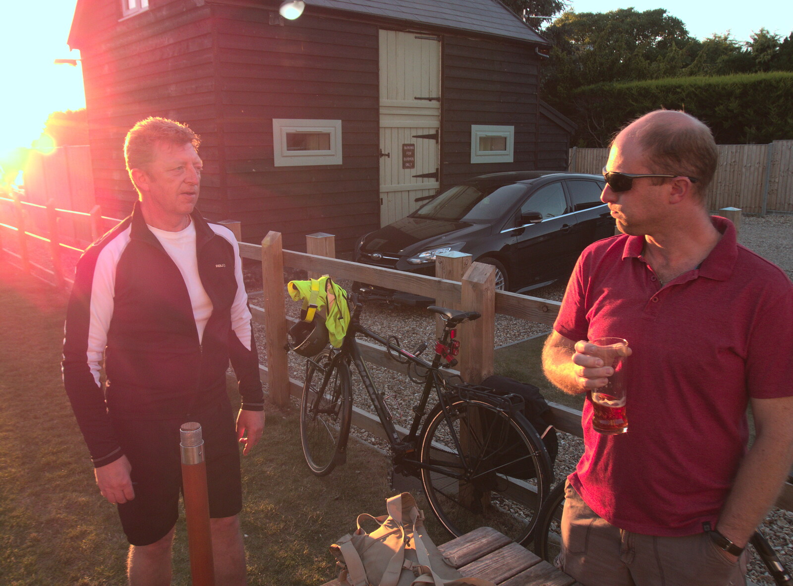The BSCC at the Hopton Vine, and Eye Randomness, Suffolk - 23rd June 2018: Gaz and Paul in the sunset